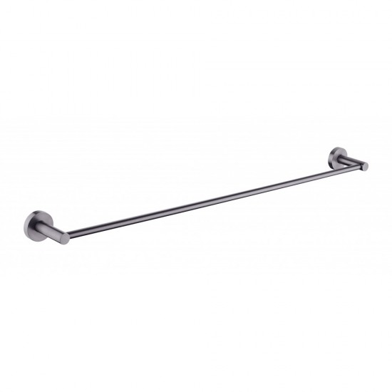 Euro Pin Lever Round Gunmetal Grey Single Towel Rack Rail 900mm CUT TO SIZE